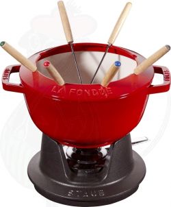 Staub fondue set - Cherry red - 20cm