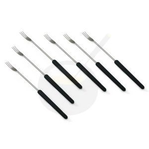 Kaasfondue vorken - 6 delige set - Donker hout handvatten