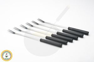 Fonduevorken met zwarte handvaten