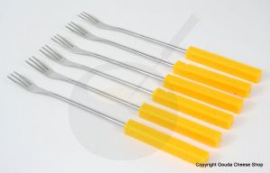Fonduevorken 6 stuks kaasgeel