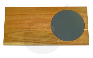 Kaasplank hout met zwarte marmer inleg 45 x 25 CM