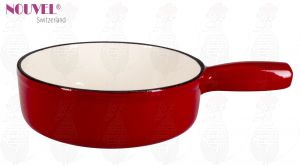 Fonduepan rood/wit - 22cm Ø