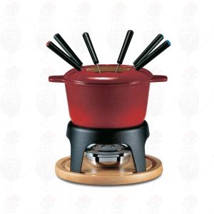 Kaasfondue set Sierra 11 PC Gietijzeren Kersen Rood