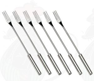 Hemoton Set of 6 Fondue Forks Meat Forks Stainless Steel with Heat Resistant Handle for Chocolate Cheese Fondue Marshmallow Roasting 