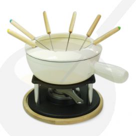 Cheese fondue set White Iron Relance