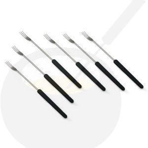 Kaasfondue vorken - 6 delige set - Donker hout handvatten
