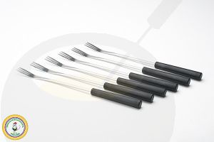 Fonduevorken met zwarte handvaten