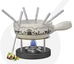 Kaasfondeuset Montana - Wit - Zwart