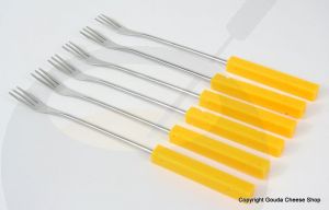 Fonduevorken 6 stuks kaasgeel