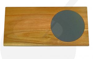 Kaasplank hout met zwarte marmer inleg 45 x 25 CM
